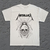 Metallica - Pushead Spider Web - White T-shirt
